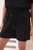 Punto-Set für Damen mit kurzen Ärmeln und Shorts schwarz