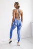 Fitness suit with push up cornflower blue