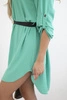 Kleid mit längerem Rücken und Gürtel Minze