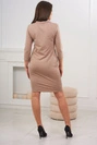 Kleid im Nacken gebunden dunkelbeige