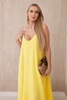 Muslino suknelė su dirželiais geltonas