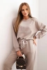 Ladies' set made of viscose with decorative pattern and fango color