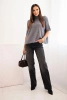 Loose-fitting women's turtleneck sweater gray