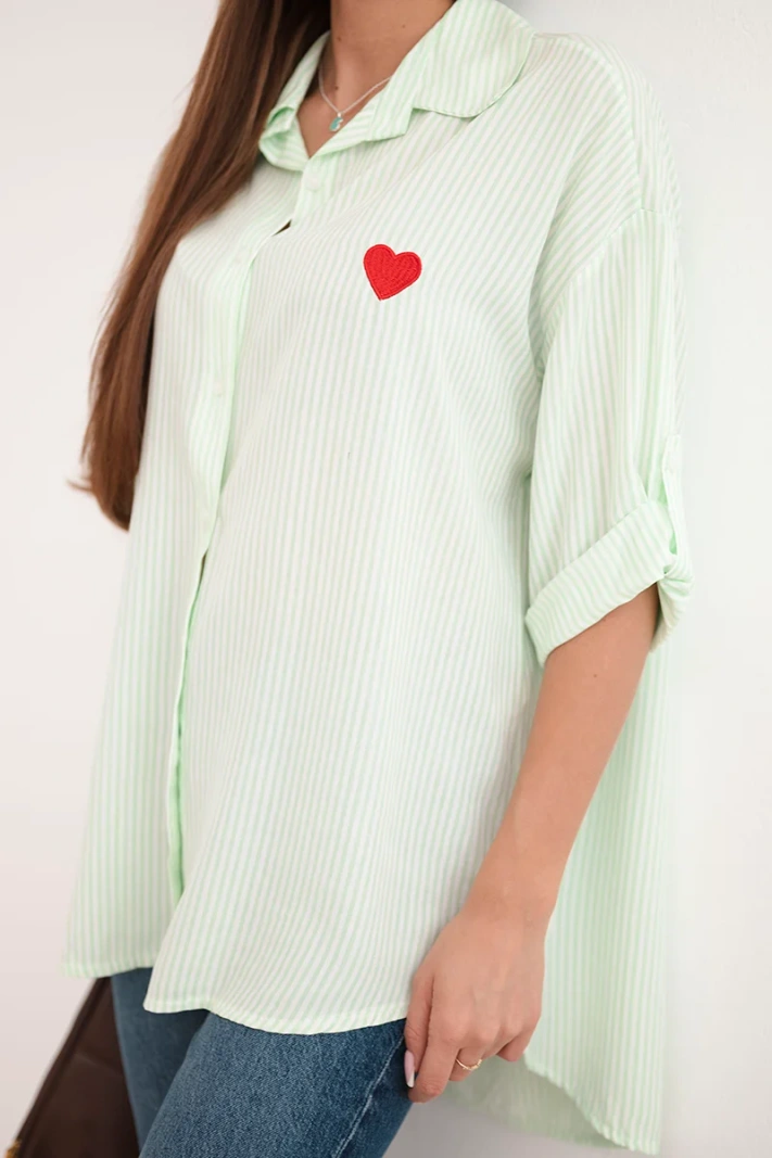 Women's viscose shirt with lace sleeves and collar beige