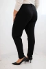 Moteriškos medvilninės kelnes Plus Size su elastingu juosmeniu juodos