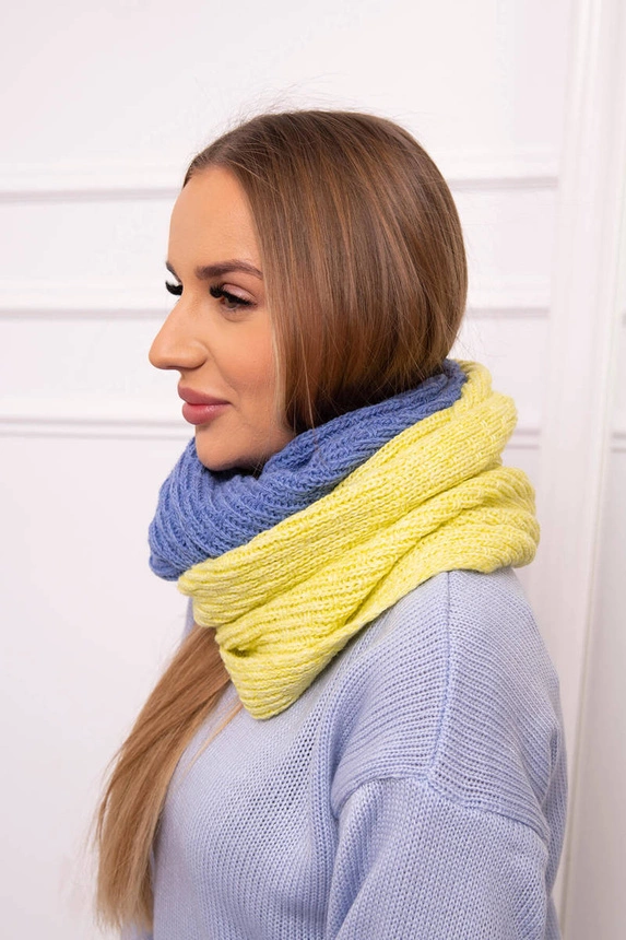 KN14 Dámský dvoubarevný čepec kiwi+jeans