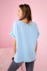 Muslin blouse with a necklace blue