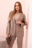 Damenanzug aus Viskose – Blazer mit Revers und Hose mit Paspel fango