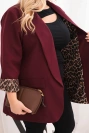 Dámská bunda Plus Size s podšívkou v leopardím vzoru švestková