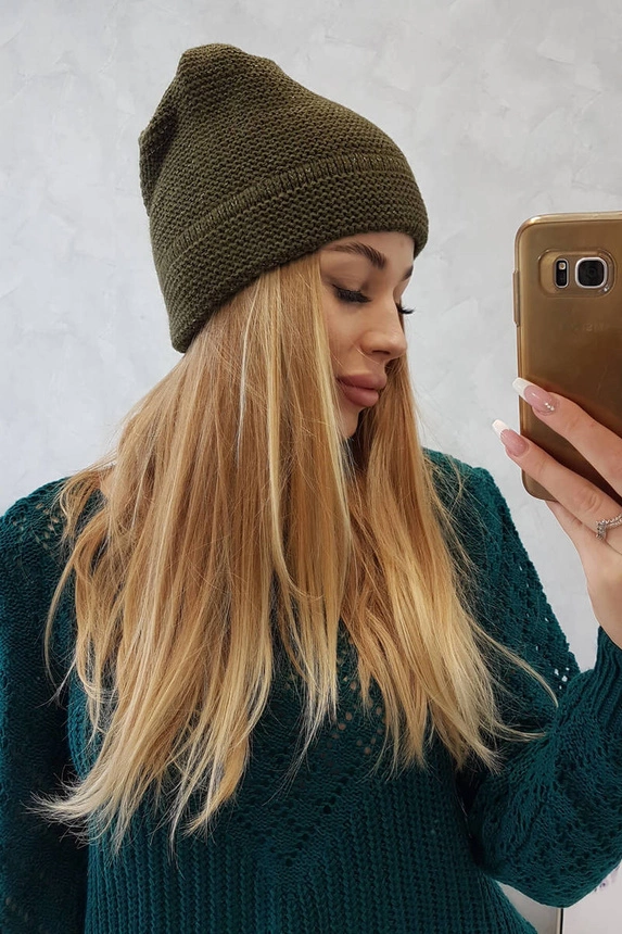 K223 khakifarbene Mohair-Mütze