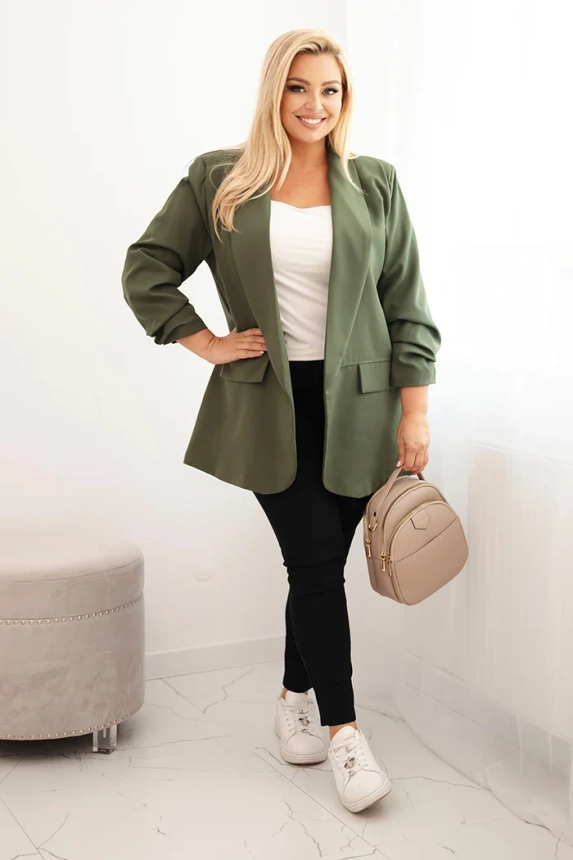 Dámska elegantná marínka Plus Size khaki