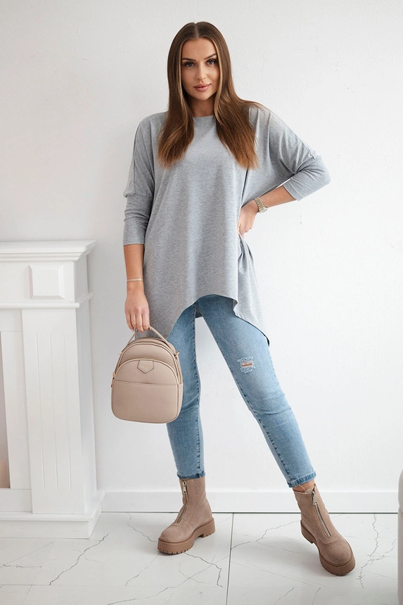 Oversize-Bluse grau