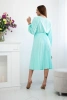 Dress tied with a pleated hem light mint