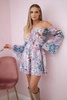 Off-the-shoulder floral dress purple