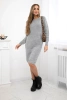 Pruhovaný sveter šaty šedá