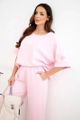 Damen-Set aus butterweicher Viskose, Sweatshirt und weite Hose Bonbonrosa