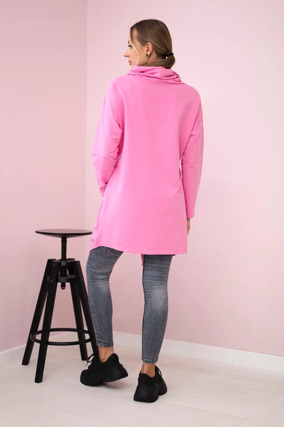 Tunic with envelope front Oversize light pink