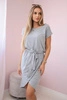 Tied dress with an envelope-like bottom gray