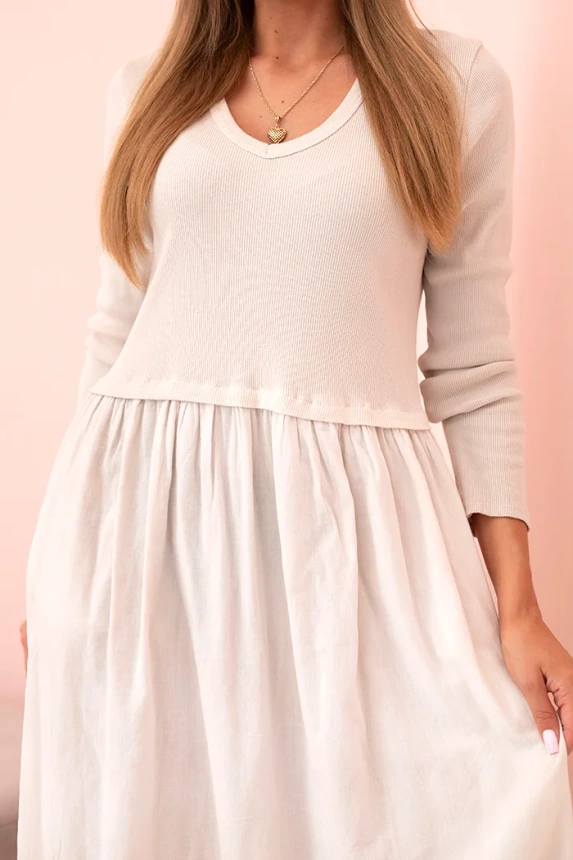 Langes Kleid mit Trägern pflaumenfarben