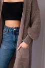 Sweater long cardigan fango