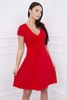 Dress cut under the bust, long sleeve, short sleeve red