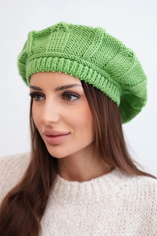 Women's winter wool beret cap K414 green