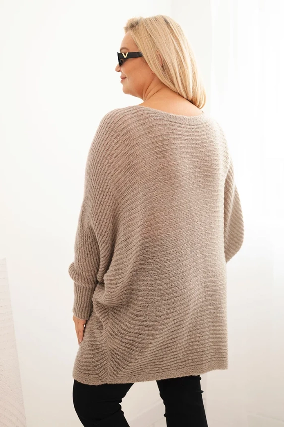 Dámský svetr Plus Size s mohairovým pončem fango