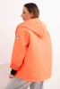 Women's spring quilted jacket with a hood and zipper orange