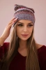 Cap with fleece Patrycja K254 purple+grey