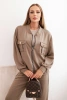 Damen-Set aus Viskose mit offenem Pullover und Hose fango