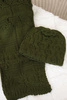Women's set with a shawl Michalina K415 khaki