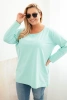 Damenbluse Plus Size mit Bootsausschnitt mintgrün