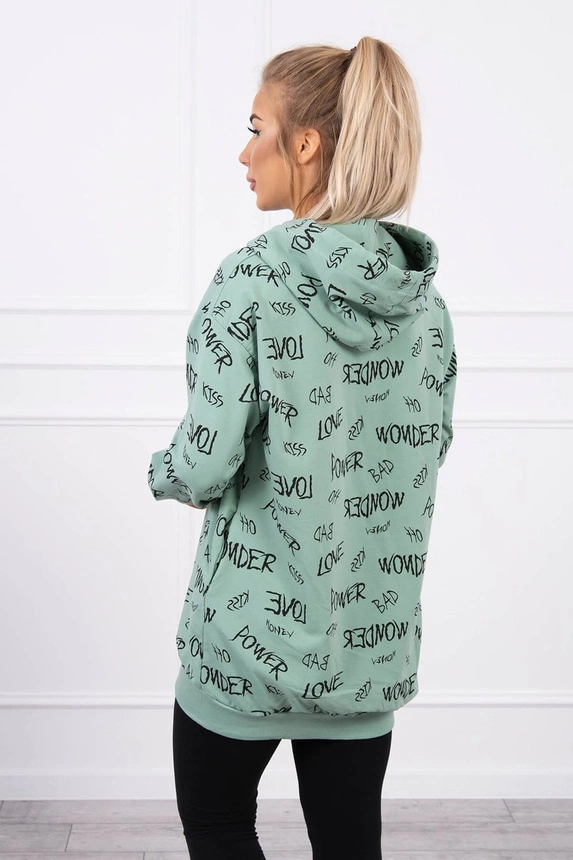 Sweatshirt mit mintfarbenem Schriftzug