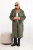 Women's Plus Size viscose coat without fastening with pockets khaki