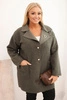 Damenmantel Plus Size Lammfell mit Wolle und Taschen hellkhaki