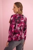 Women's sweatshirt with animal print and zipper fuchsia