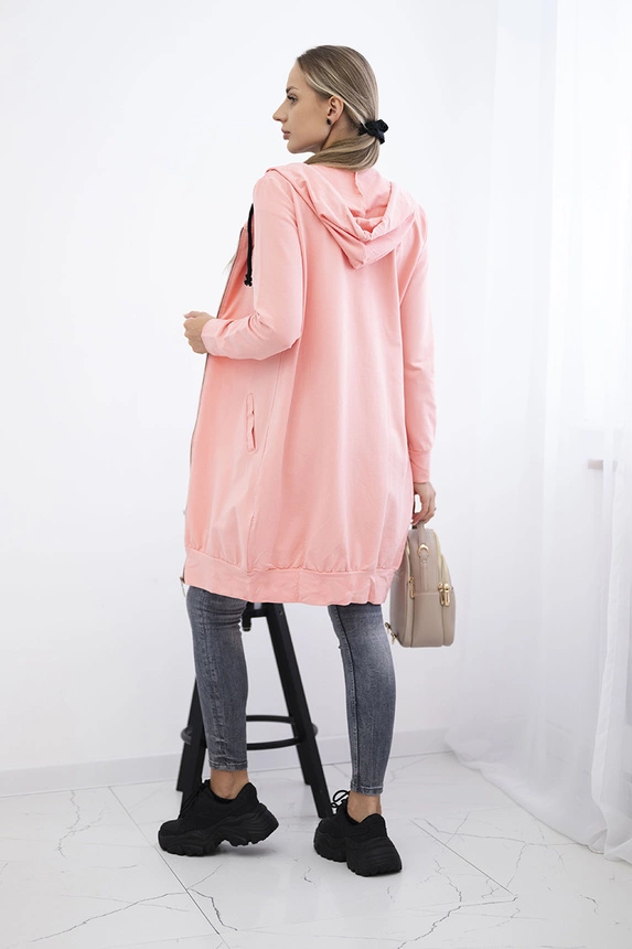 Hooded dress with a hood salmon