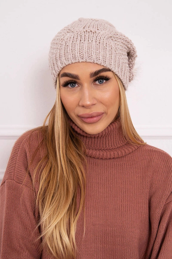 Fleecová čepice Carolina K243 béžová