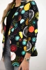 Cotton jacket with a colorful print black
