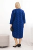 Plus Size women's georgette dress with a V-neck cobalt blue