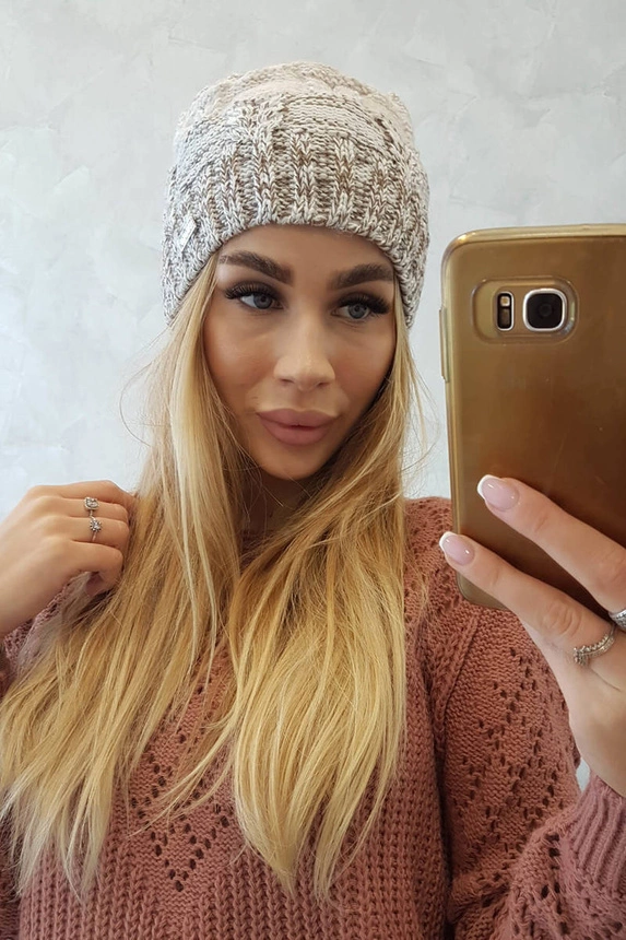 Cap with fleece Dolores K303 brown+light beige+dark beige