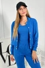 Set 3 in 1 Sweatshirt mit Druckknöpfen + Top + Hose kornblumenblau