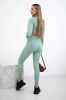 Ribbed crop top set dark mint
