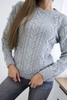 Sweater with braid weave grey
