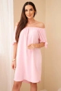 Dress tied on the sleeves light powder pink