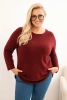 Svetr dámský plus size s lodičkovým výstřihem bordový