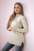 Sweater with stand-up collar beige