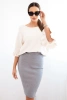 Women's viscose skirt made of elastic knit gray