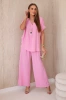 Set mit Halskette blusen + hose Hellrosa