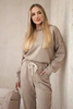 Viskose-Set Kapuzenpullover + Hose dunkelbeige